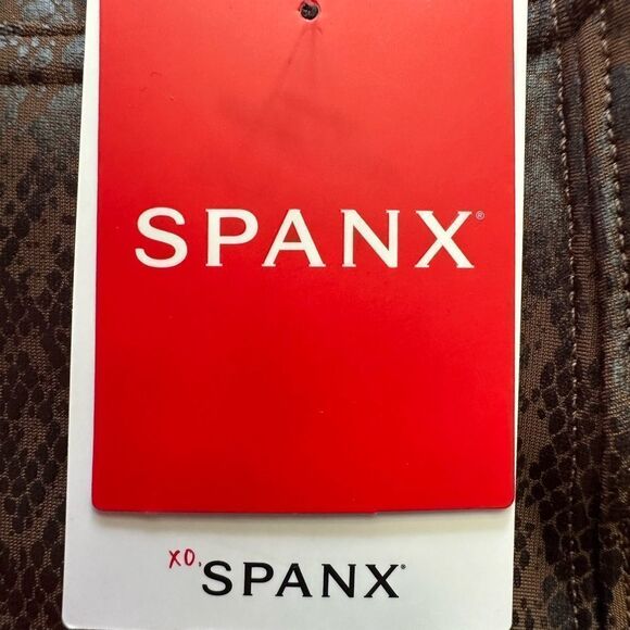 Spanx Faux-Leather Snakeskin High-Rise Leggings, Size L, New with tags - Picture 5 of 13